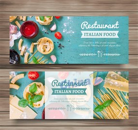 时尚意大利餐馆横幅素材